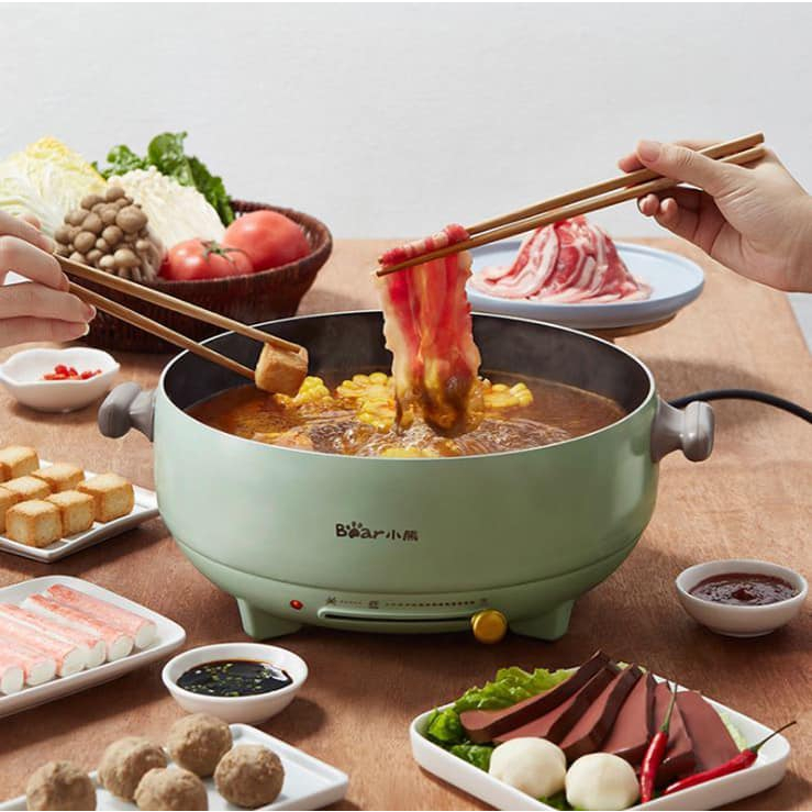 Nồi Lẩu Nướng Đa Năng Cao Cấp 5L Bear DHG-B50C1 Chống Dính - Hàng Chính Hãng Bảo Hành 12 Tháng