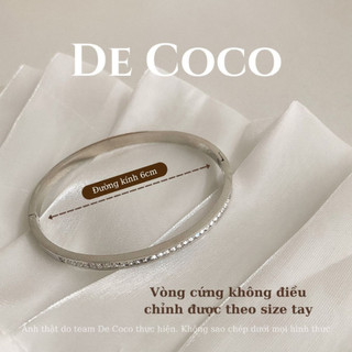 Vòng tay nữ DECOCO ACC Elifa cuff titan không đen gỉ đính đá ( kèm Túi giấy + Hộp + Thiệp )
