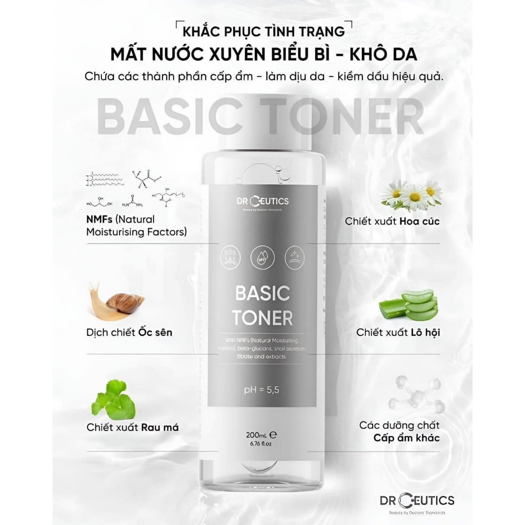 DRCEUTICS Basic Toner Và Standard Toner Cấp Ẩm Cho Da