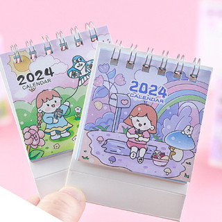 Lịch Để Bàn 2024 mini Họa Tiết Hoạt Hình Dễ Thương Lịch Sinh Viên Văn Phòng Phẩm Lịch Ghi Nhớ