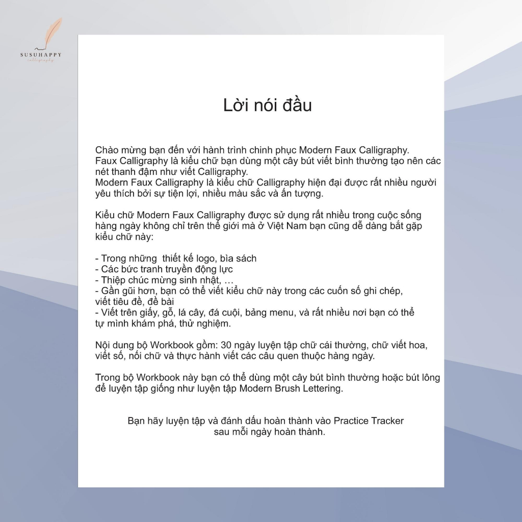Workbook Faux Calligraphy, Viết Calligraphy Với Bút Bình Thường Cho Người Bắt Đầu