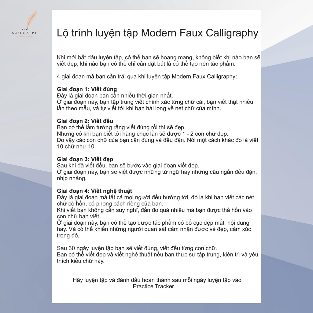 Workbook Faux Calligraphy, Viết Calligraphy Với Bút Bình Thường Cho Người Bắt Đầu