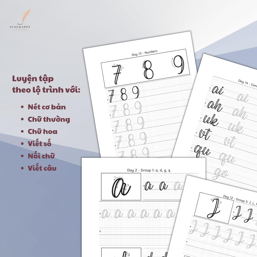 Workbook Faux Calligraphy, Viết Calligraphy Với Bút Bình Thường Cho Người Bắt Đầu