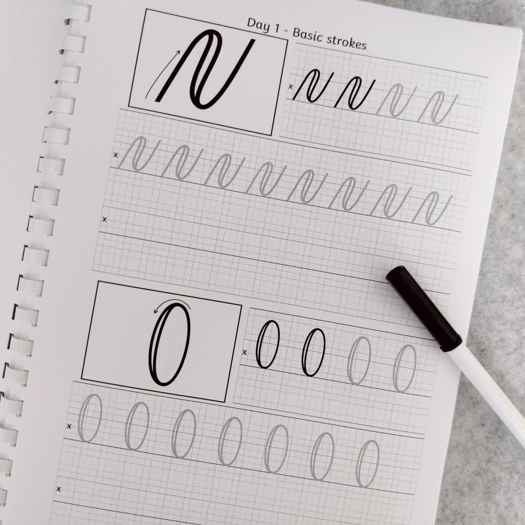 Workbook Faux Calligraphy, Viết Calligraphy Với Bút Bình Thường Cho Người Bắt Đầu