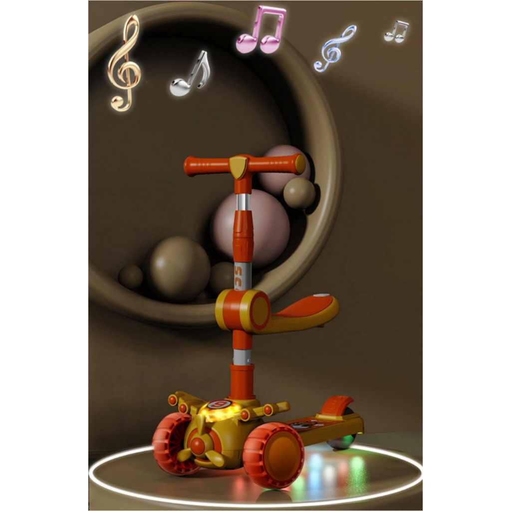 Xe trượt ngồi máy bay Scooter đa năng 616 có đèn, nhạc