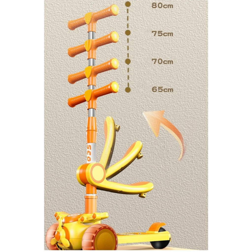 Xe trượt ngồi máy bay Scooter đa năng 616 có đèn, nhạc