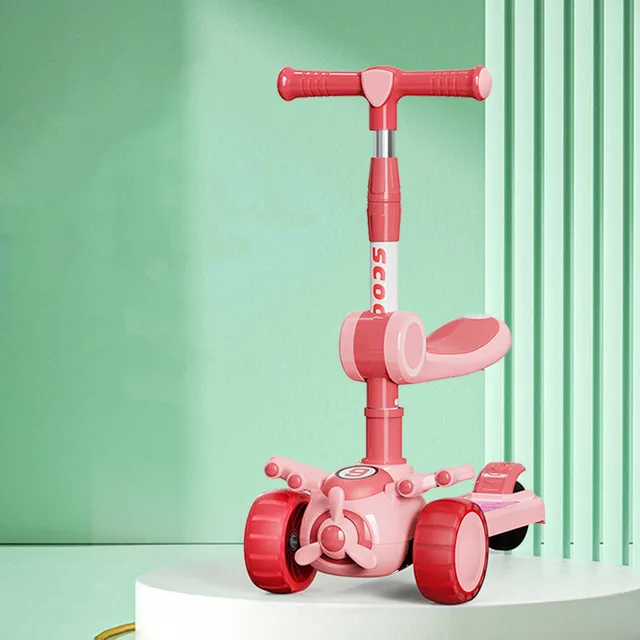 Xe trượt ngồi máy bay Scooter đa năng 616 có đèn, nhạc