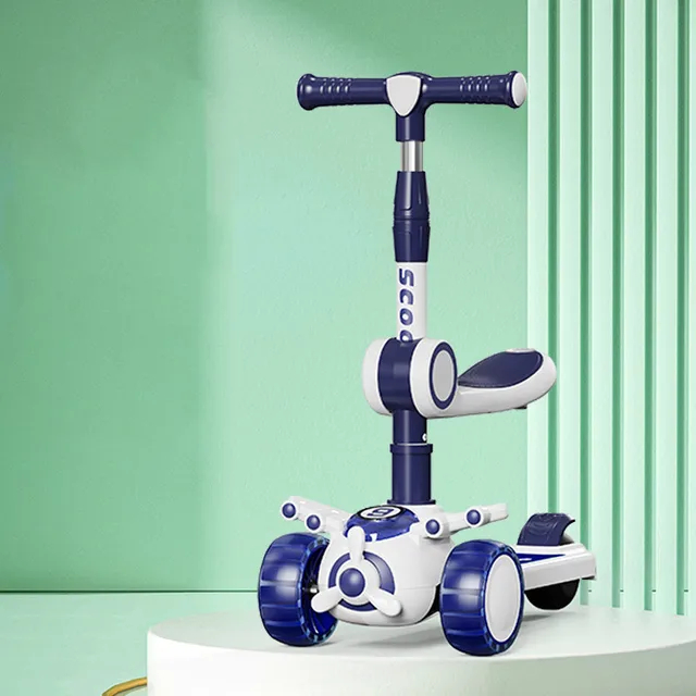 Xe trượt ngồi máy bay Scooter đa năng 616 có đèn, nhạc