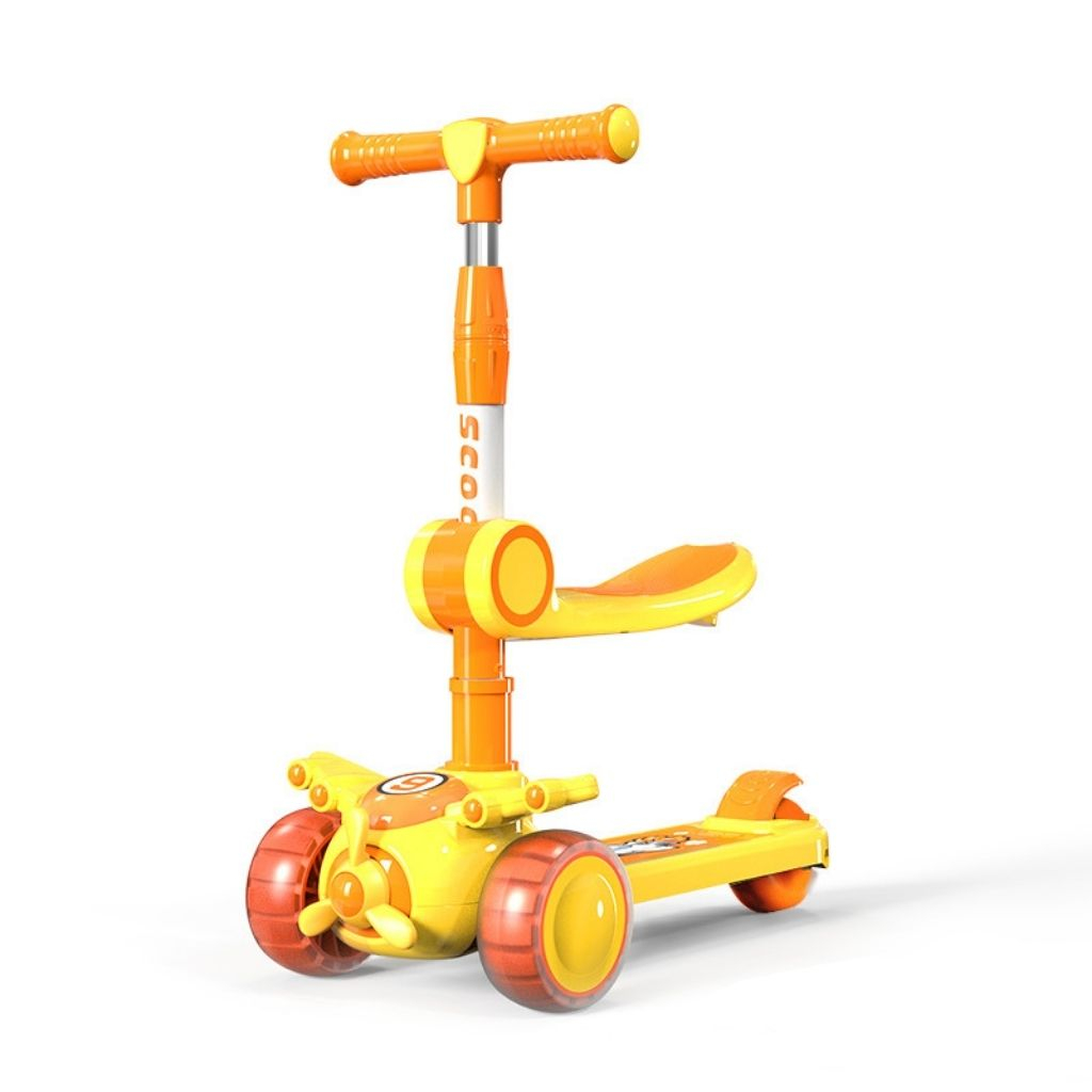 Xe trượt ngồi máy bay Scooter đa năng 616 có đèn, nhạc