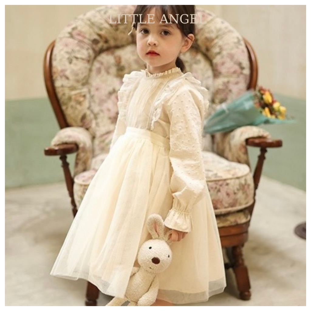Set váy yếm bé gái mùa Thu, thiết kế kiểu dáng công chúa ngọt ngào dễ thương size 10-40kg