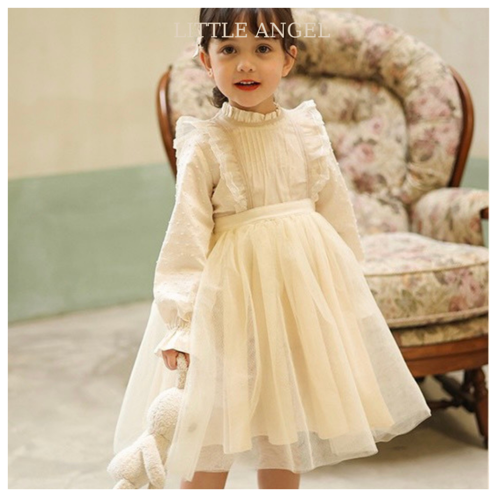 Set váy yếm bé gái mùa Thu, thiết kế kiểu dáng công chúa ngọt ngào dễ thương size 10-40kg