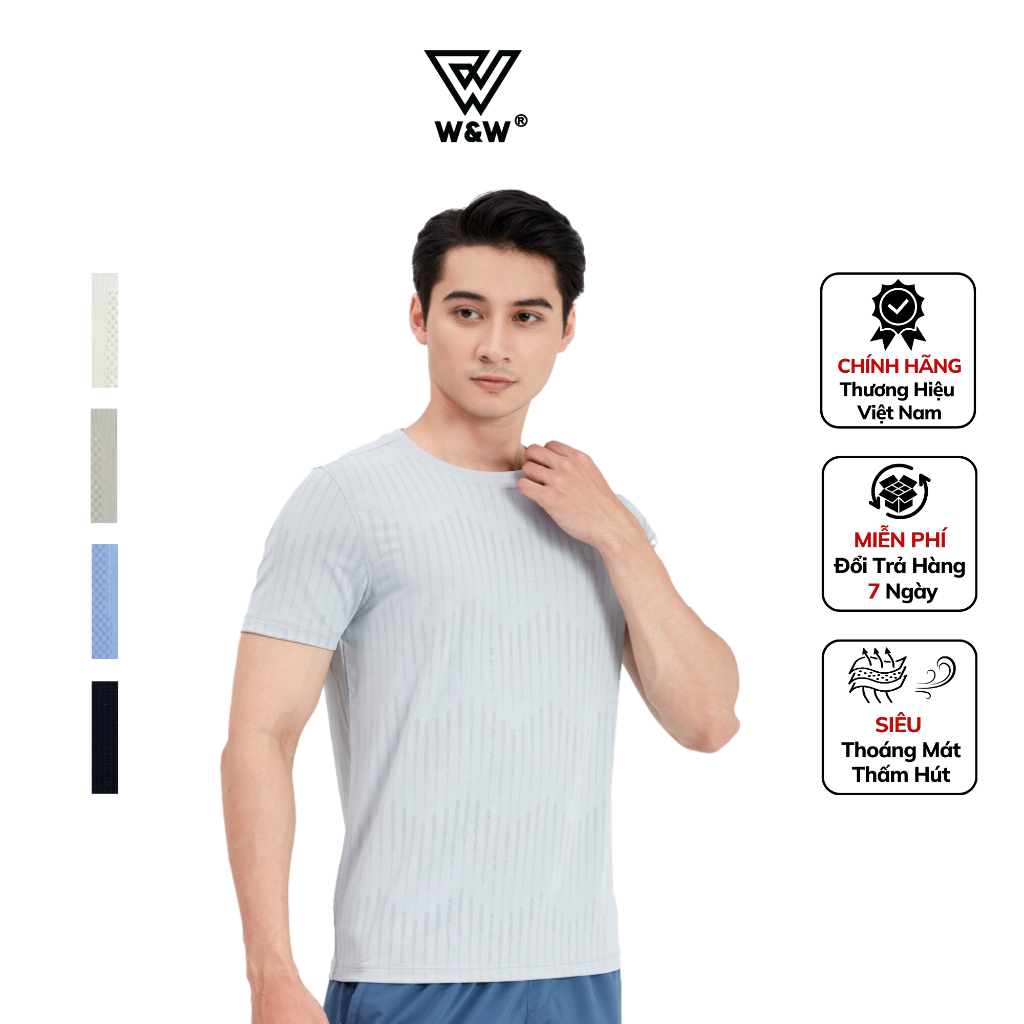 Áo tshirt nam W&W Vải Coolmax Thoáng Khí, Mềm Mát, Thấm Hút Tốt WTS62R