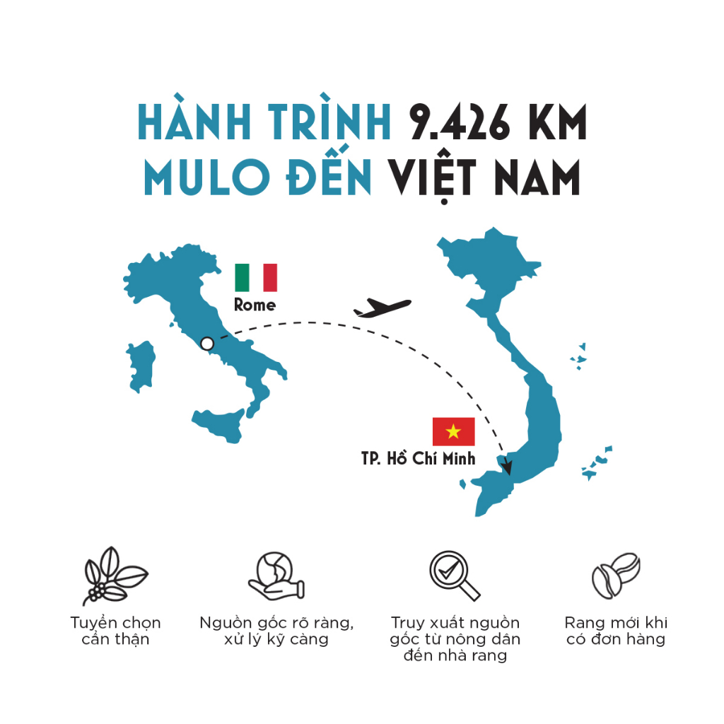 Cà phê Gu Nhẹ DOLCE FAR NIENTE nguyên chất 220g , MULO Coffee - Hương vị thanh nhẹ, ngọt hậu