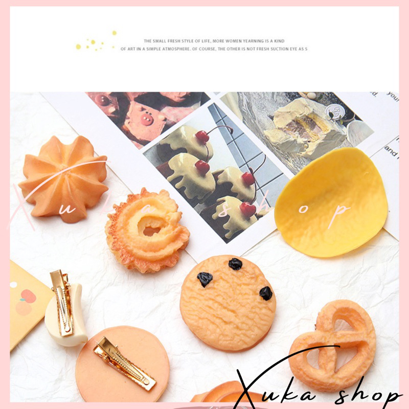 Kẹp tóc bánh Quy Ngộ nghĩnh, dễ thương, kẹp tóc siêu cute cho nữ