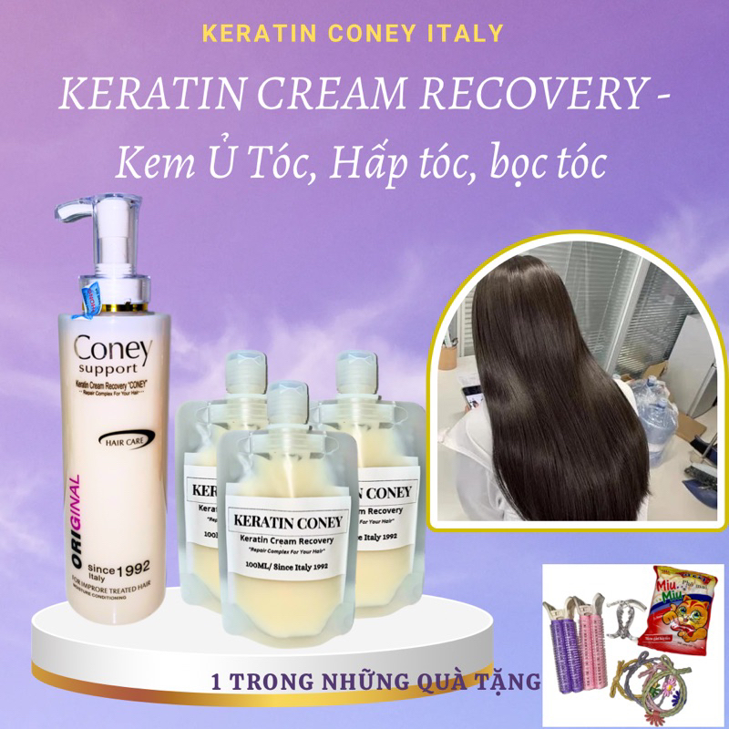 KERATIN CONEY REPAIR - KEM Ủ HẤP BỌC TÓC SỢI ĐƯỢC BAO BỌC BỞI KERATIN GIẢM KHÔ XƠ CHẺ NGỌN CHIẾT 100ML và Chai Full