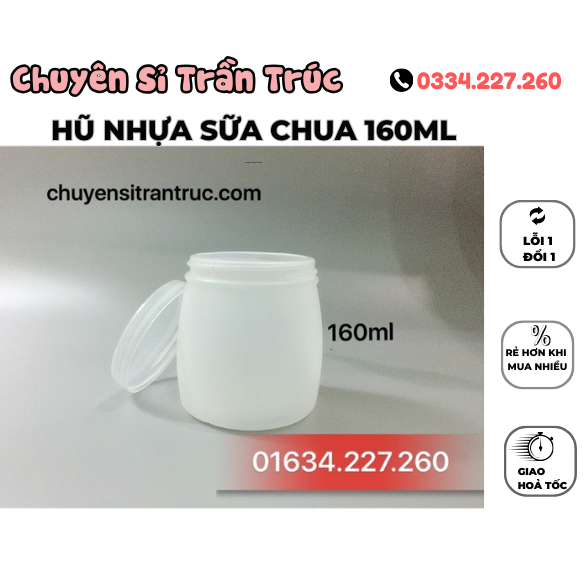 Combo 20 hủ nhựa sữa chua 160ml, hủ nhựa đựng sữa chua, hộp nhựa sữa chua, hủ đựng yaourt