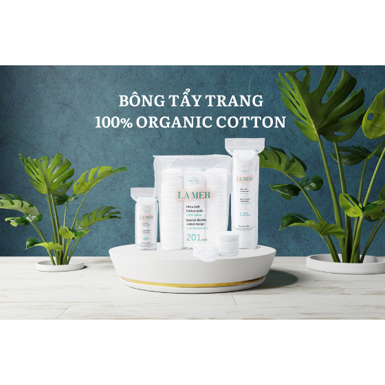 Bông Tẩy Trang LaMer 201 Miếng và 120 miếng 100% Bông Cotton Tự Nhiên