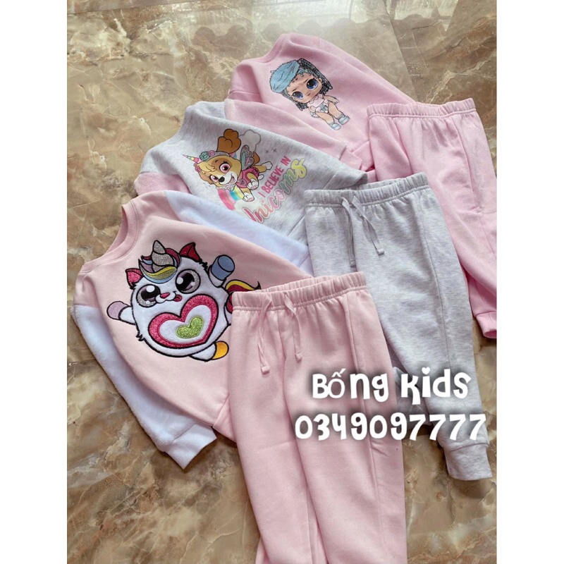 Bộ Nỉ Bé Gái 3 Mẫu Delta