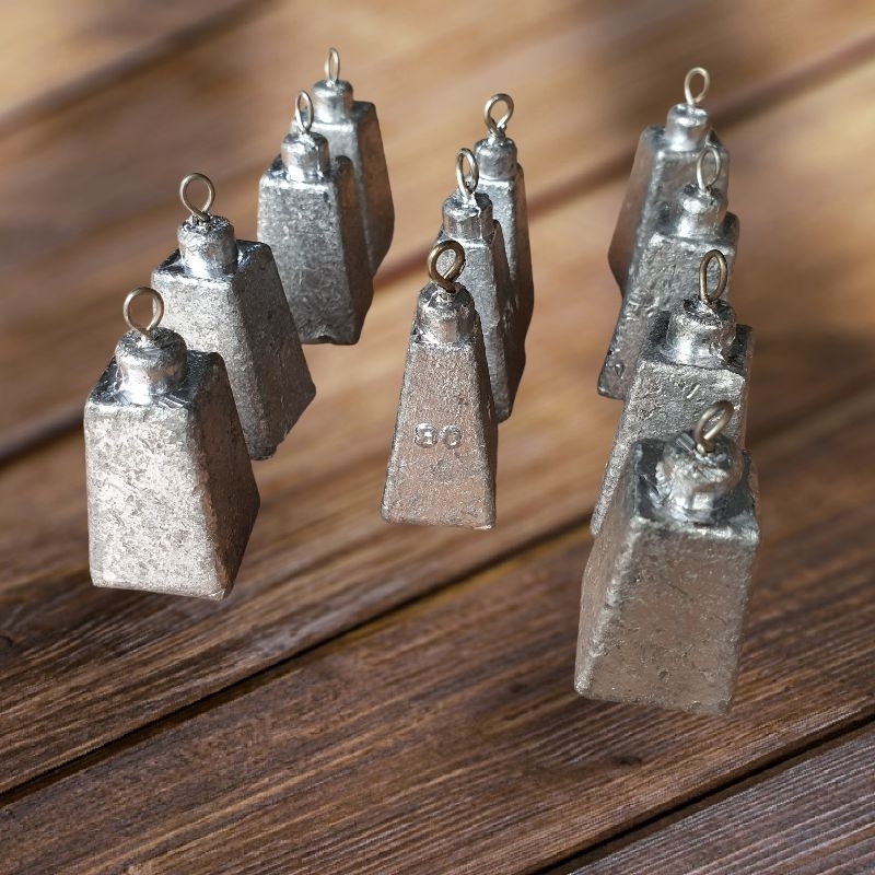 Chì vuông câu cá chì móc nặng 30g-300g