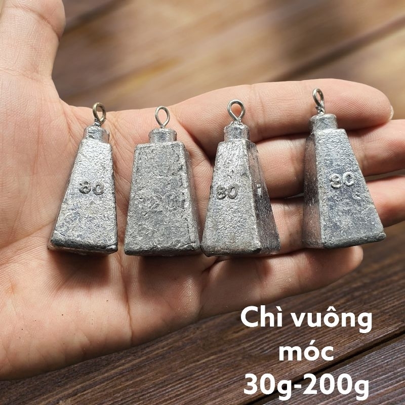 Chì vuông câu cá chì móc nặng 30g-300g