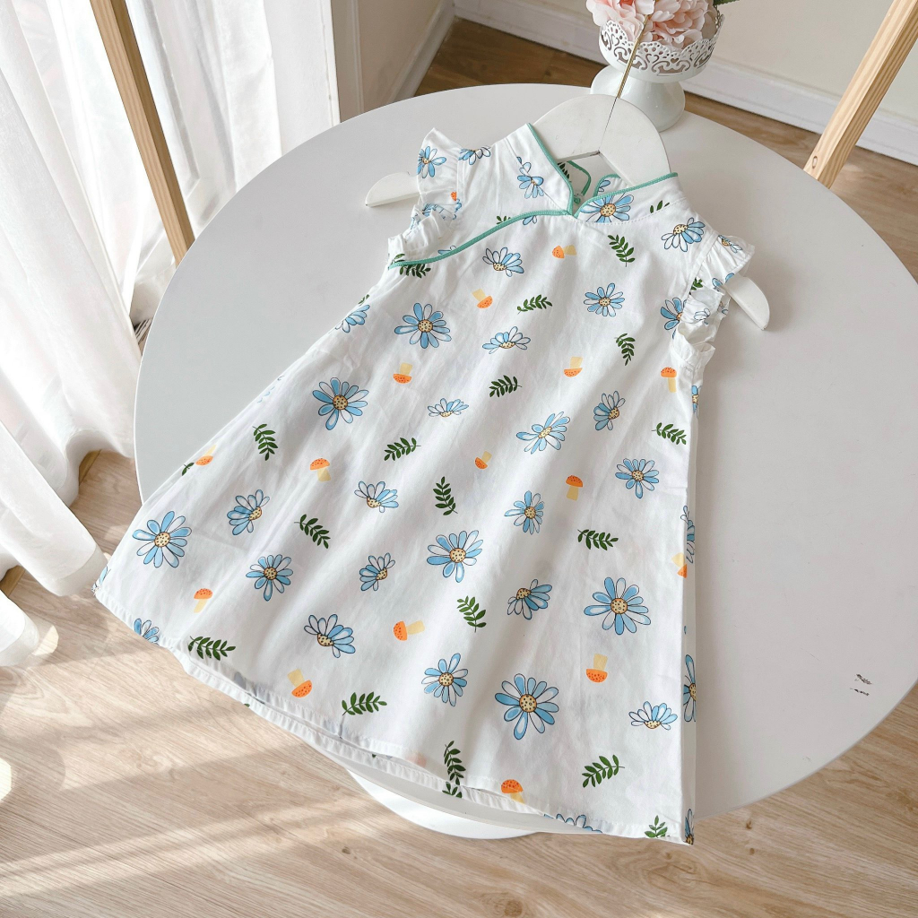 Váy sườn xám cách tân 5206 siêu xinh size từ 8-26kg bé gái
