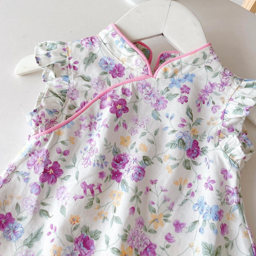 Váy sườn xám cách tân 5206 siêu xinh size từ 8-26kg bé gái