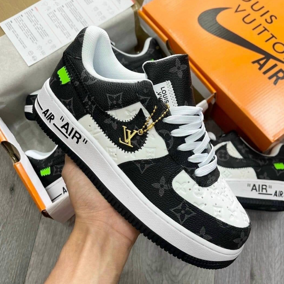 Giày Thể thao Louis_Vuitton x Nike_Air Force1 Low By Triple White/Af1 LV Full Trắng Xám Đen Cao Cấp Bản Classic | BigBuy360 - bigbuy360.vn