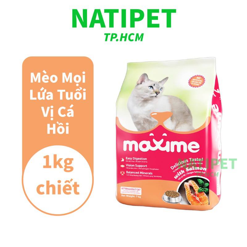 Hạt cho mèo Maxime vị cá hồi gói 1kg