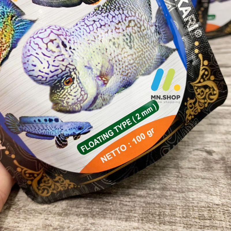 Cám Cá Lóc AKARI BLUE , Hỗ trợ tăng màu xanh dương  cho các dòng lóc lạnh như Nữ Hoàng, Andrao, Pulchra,...