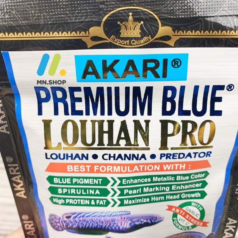 Cám Cá Lóc AKARI BLUE , Hỗ trợ tăng màu xanh dương  cho các dòng lóc lạnh như Nữ Hoàng, Andrao, Pulchra,...