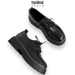 Giày Oxford nữ DA ĐẸP thấp cổ mũi tròn phong cách Retro Ulzzang Hàn quốc - tunime store GiàyS522
