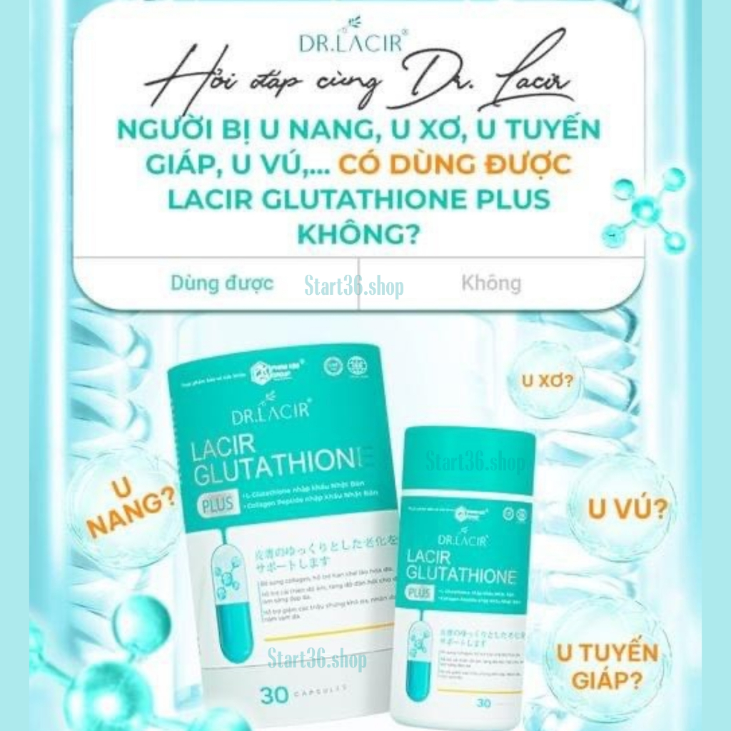 Viên uống trắng da glutathione 600 và viên uống lacir glutathione plus ngừa nám cải thiện nội tiết tố nữ hộp 30 viên