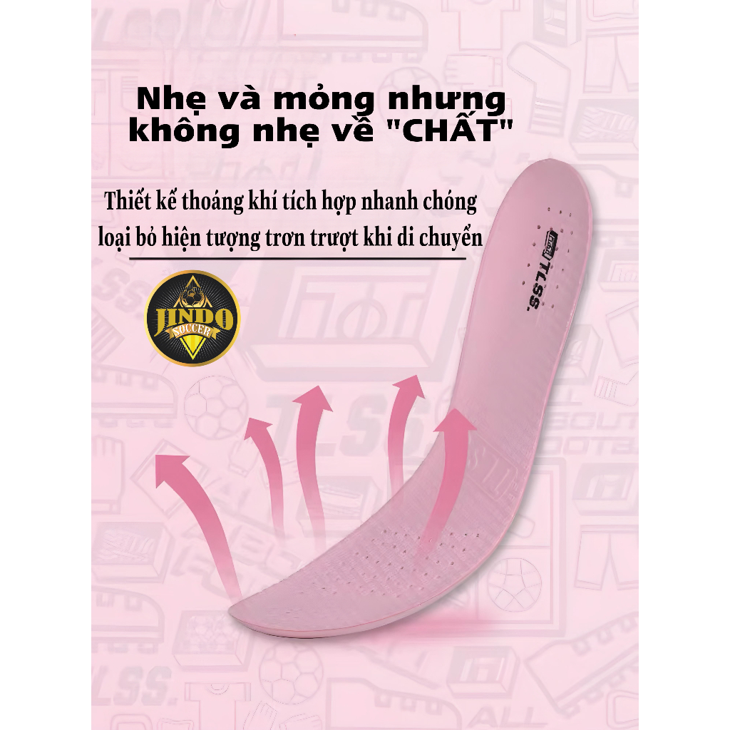 Miếng Lót Giày PORON VIVE Lót Giày Đá Bóng Thể Thao Cao Cấp Êm Thoáng Khí, Chống Trơn Trượt 3D TLSS JSD14