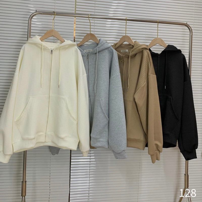 ÁO KHOÁC HODDIE XỐP Ô FORM TO