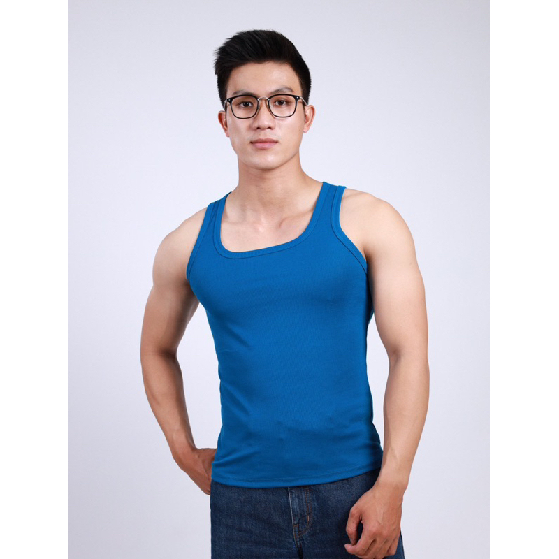 Áo ba lỗ FLO MENSWEAR cổ vuông mới chất gân tăm lạnh mát