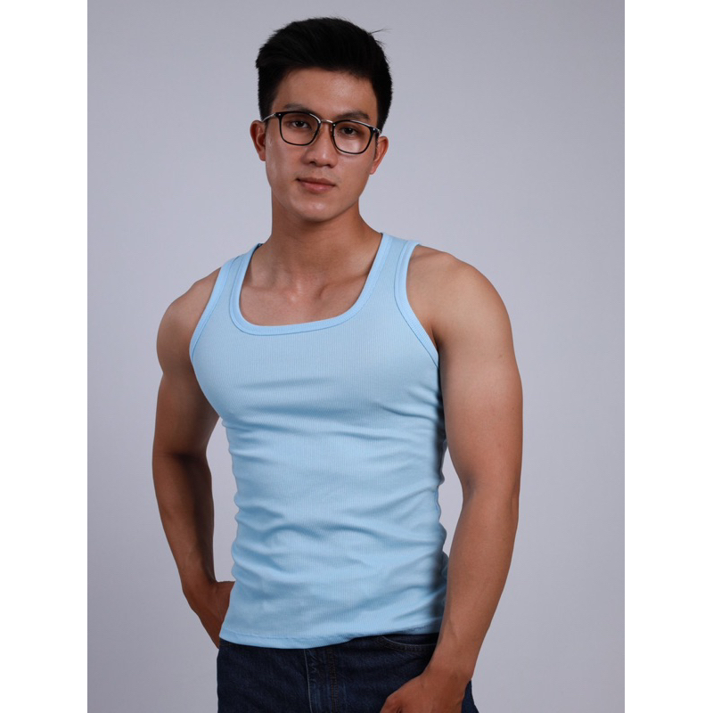 Áo ba lỗ FLO MENSWEAR cổ vuông mới chất gân tăm lạnh mát