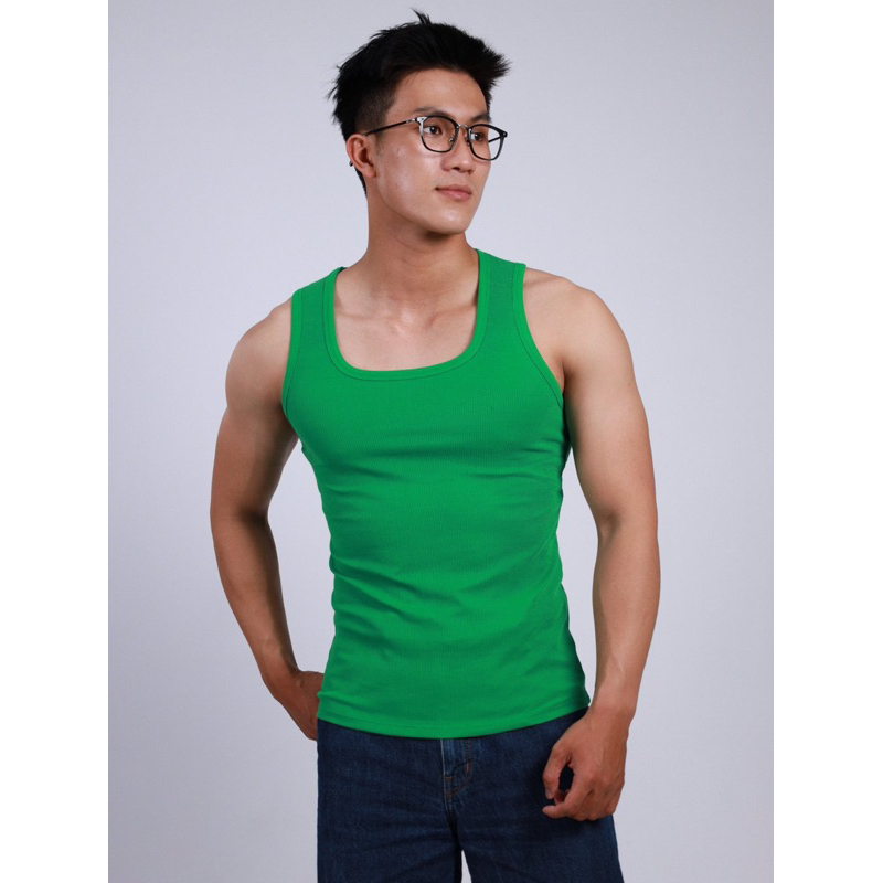 Áo ba lỗ FLO MENSWEAR cổ vuông mới chất gân tăm lạnh mát