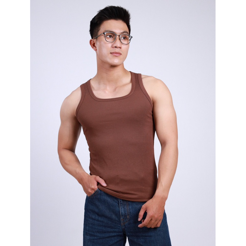 Áo ba lỗ FLO MENSWEAR cổ vuông mới chất gân tăm lạnh mát