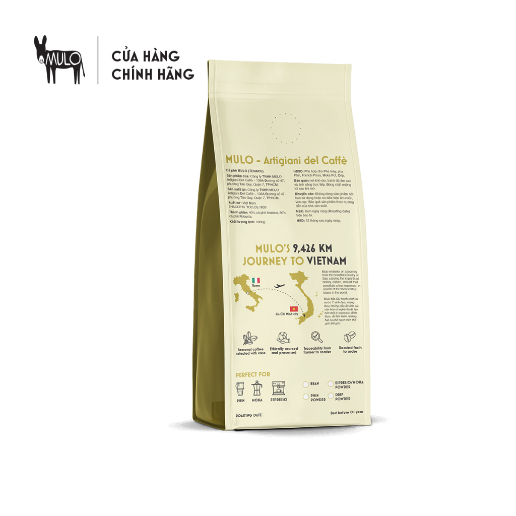 Gu Mạnh TENACE 220g nguyên chất , MULO Coffee - Hương vị đậm đà, mạnh mẽ