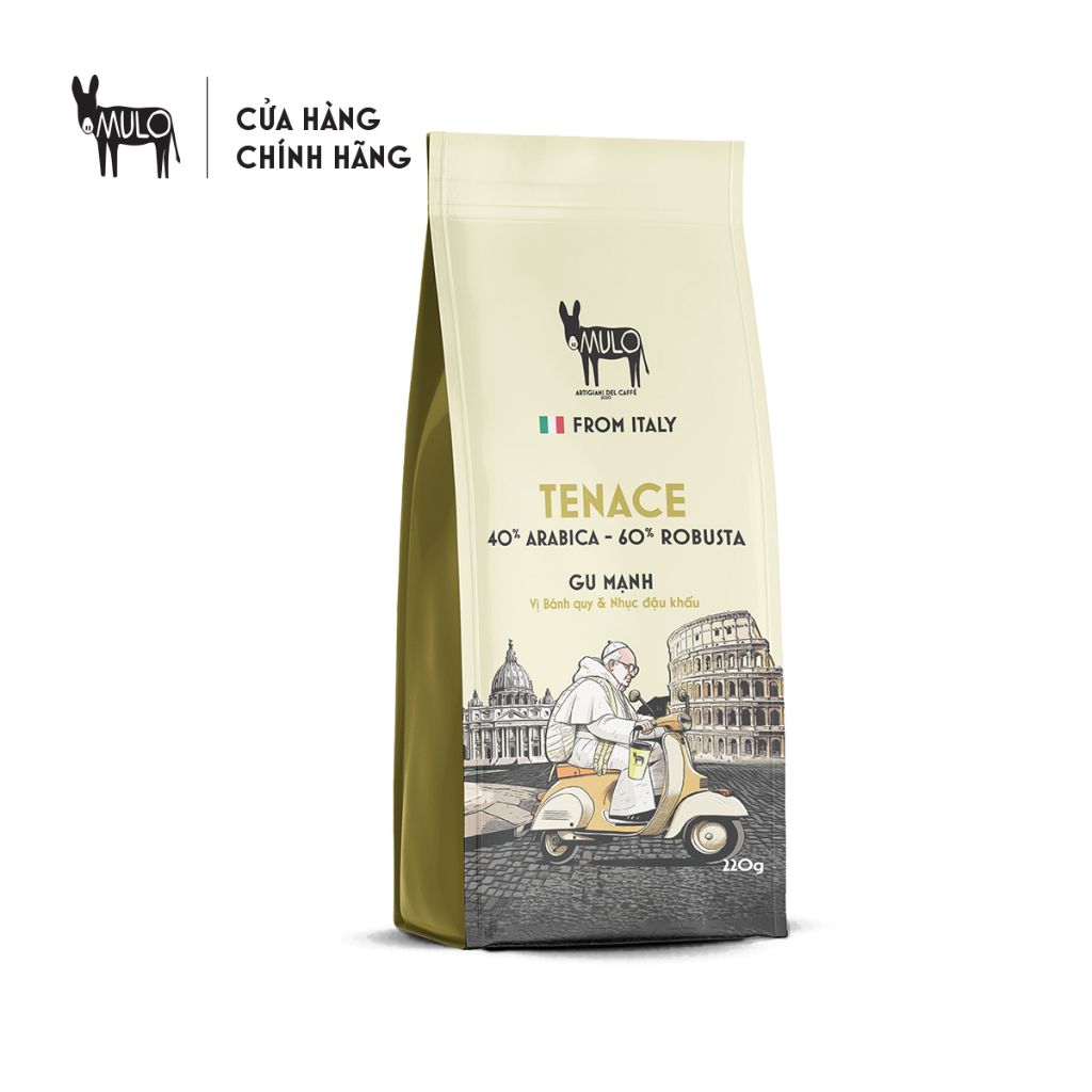 Gu Mạnh TENACE 220g nguyên chất , MULO Coffee - Hương vị đậm đà, mạnh mẽ