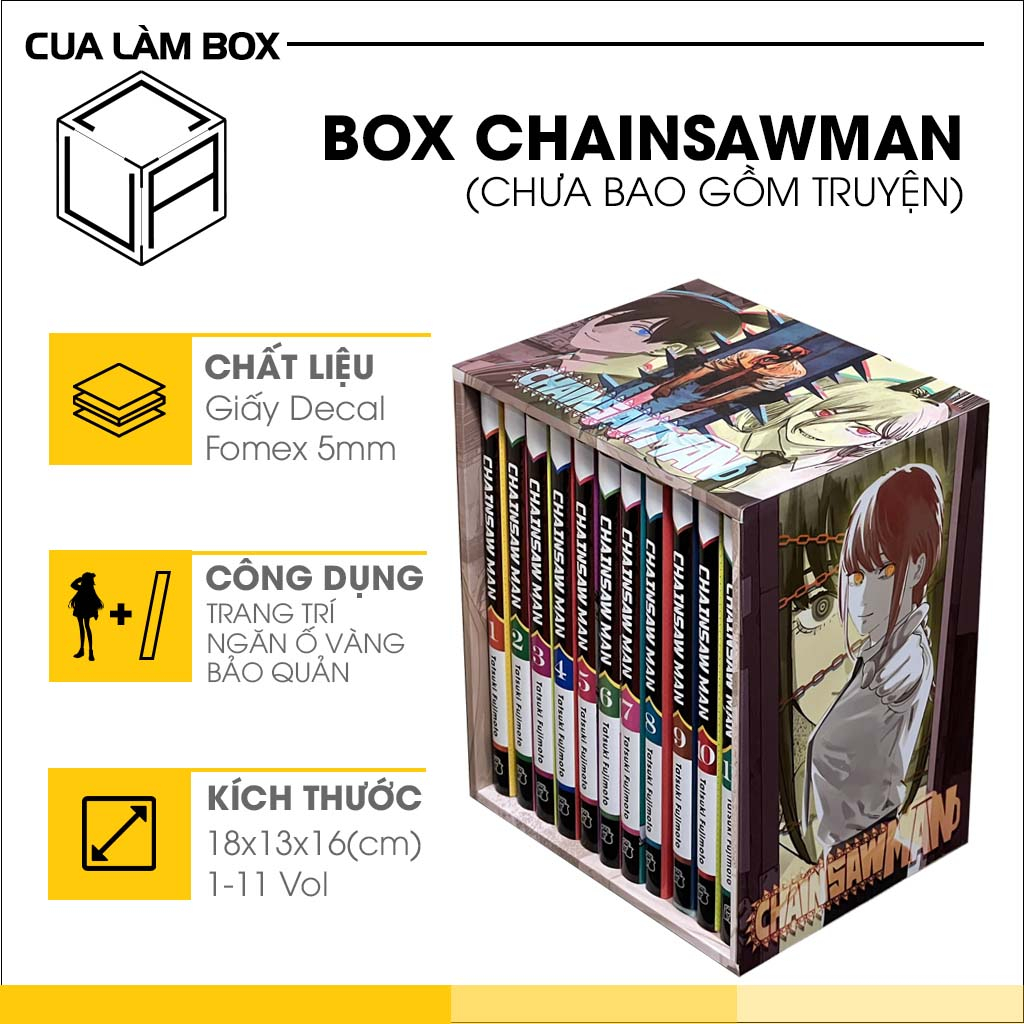 Hộp đựng Manga Chainsawman. Boxset bảo quản truyện tranh Chainsawman ( Không bao gồm truyện )