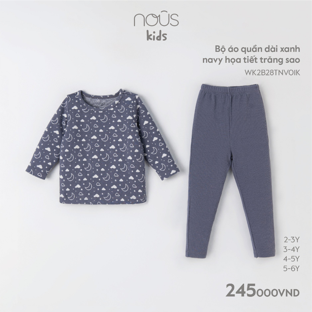 Bộ quần áo dài tay Nous Kids cho bé từ 2-6 tuổi