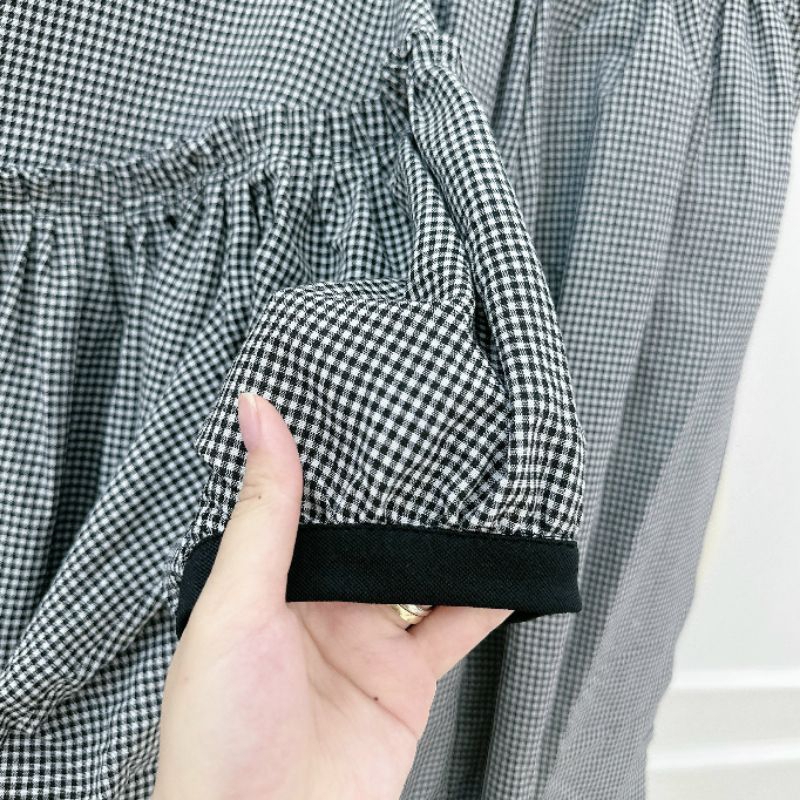 Set babydoll quần ống suông,bộ kẻ caro siêu xinh bigsize 60-95kg