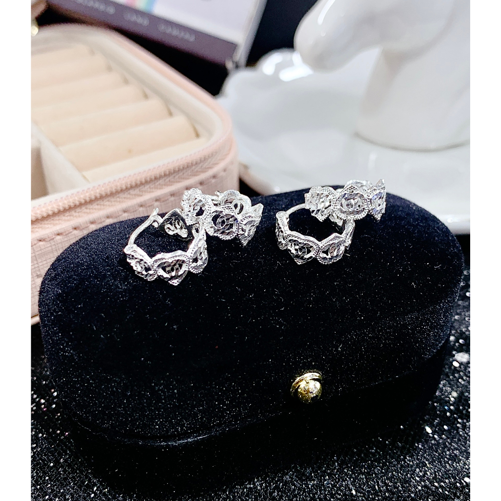 Bông Tai Bạc Bé Gái X Chạm Máy Khoen Gài