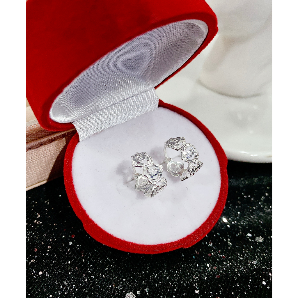 Bông Tai Bạc Bé Gái X Chạm Máy Khoen Gài