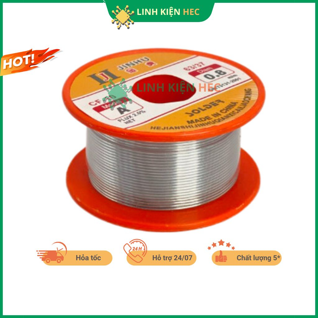 Thiếc hàn nhựa thông sn63 50G 0.8mm chính hãng linh kiện hec