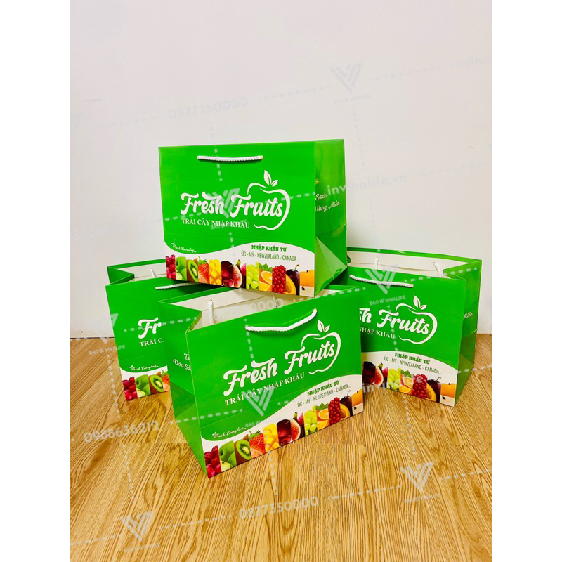 Túi trái cây nhiều size màu xanh