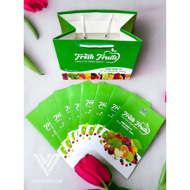 Túi trái cây nhiều size màu xanh