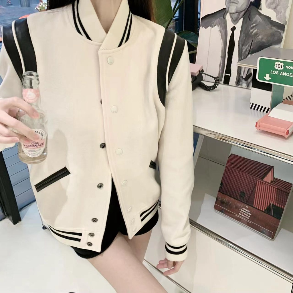 Áo khoác nam bomber GVC Teddy trắng phong cách năng động, Áo khoác bỏng chày Teddy nam nữ unisex - HÀNG SẴN CCL1