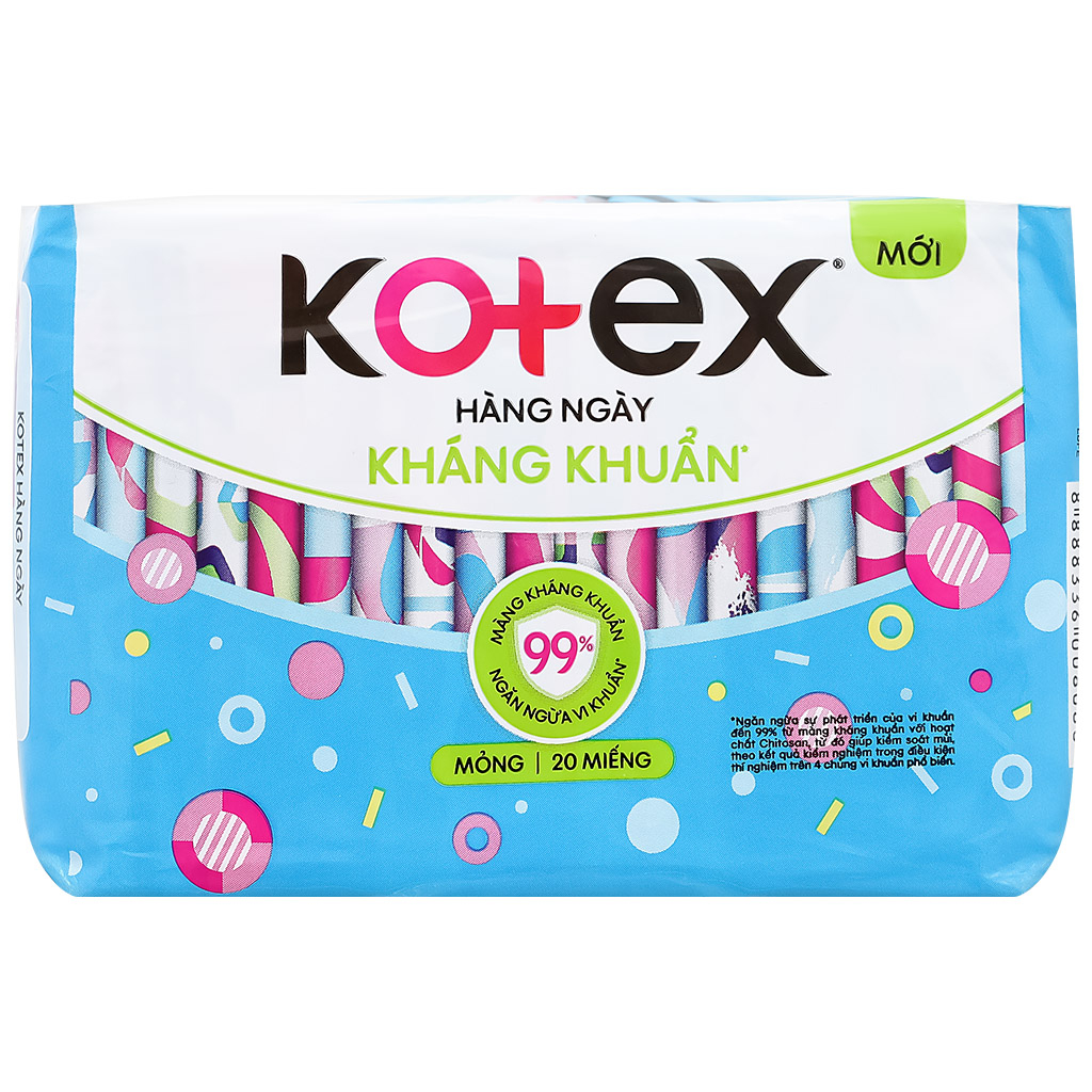 Băng vệ sinh Kotex hàng ngày 20 miếng, kháng khuẩn siêu mỏng nhẹ, hương thơm tự nhiên - Nepbeauty